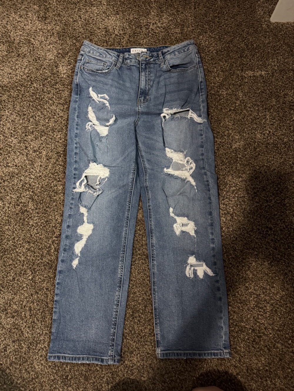 Cello Light Blue Distressed Boyfriend Jeans